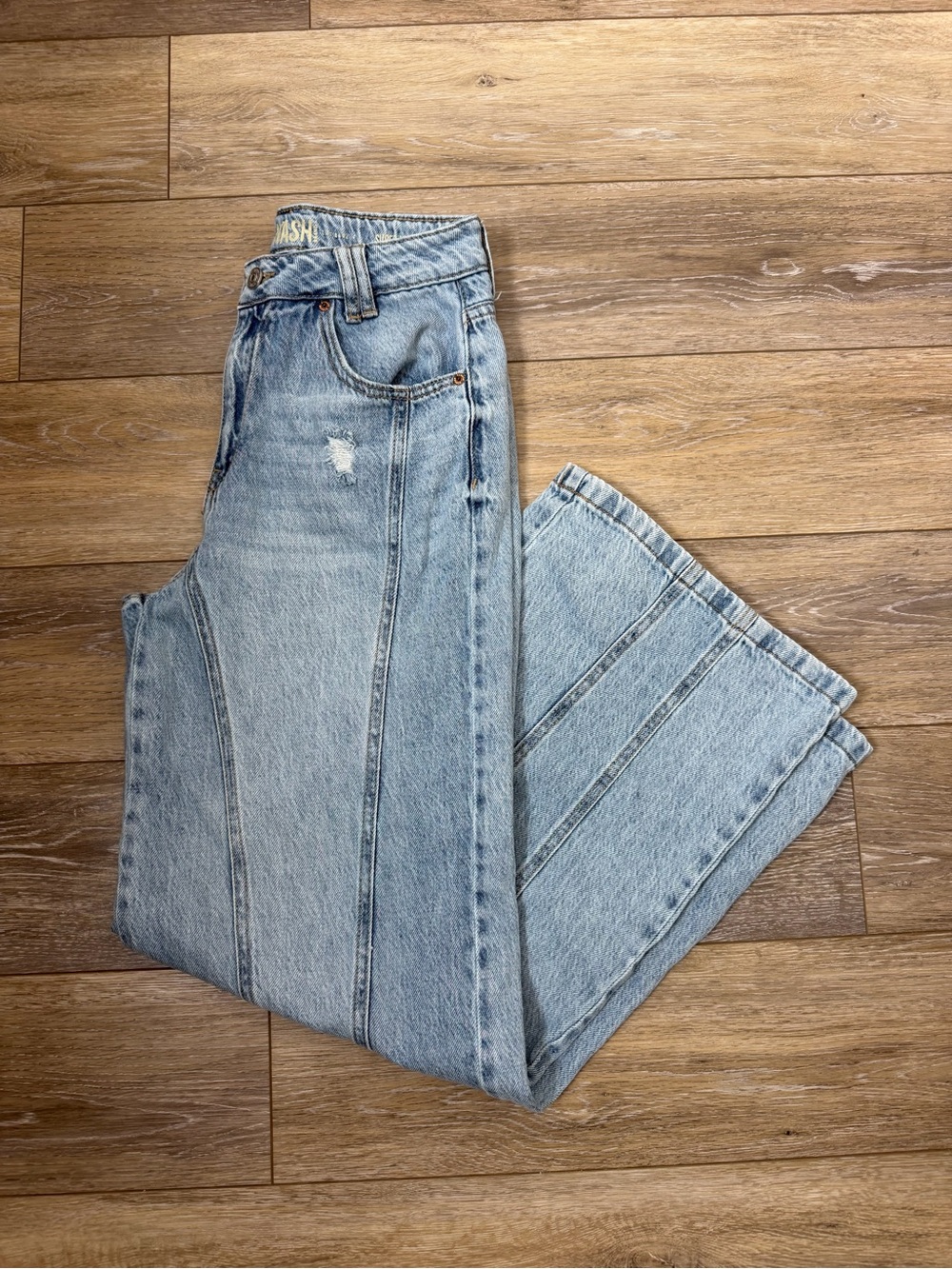 Rewash Light Blue Flare Jeans - High-Rise Wide Leg